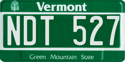 VT license plate NDT527