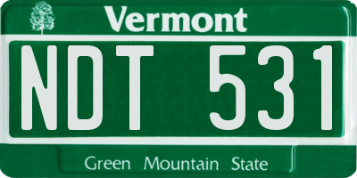 VT license plate NDT531
