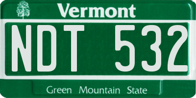 VT license plate NDT532