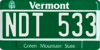 VT license plate NDT533