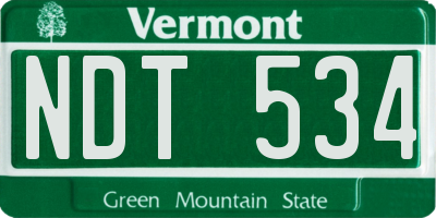 VT license plate NDT534