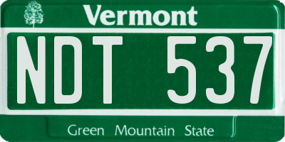 VT license plate NDT537