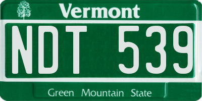 VT license plate NDT539