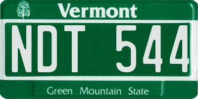 VT license plate NDT544