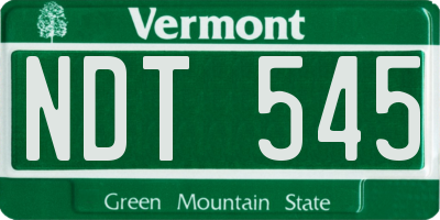 VT license plate NDT545