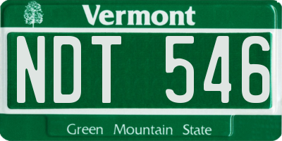 VT license plate NDT546