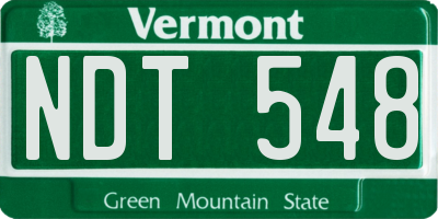 VT license plate NDT548