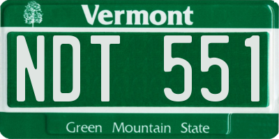 VT license plate NDT551