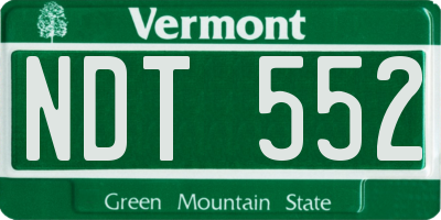 VT license plate NDT552