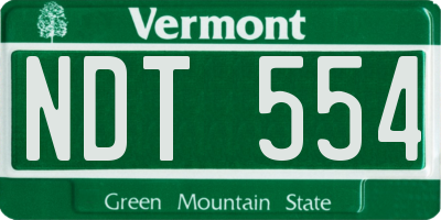 VT license plate NDT554