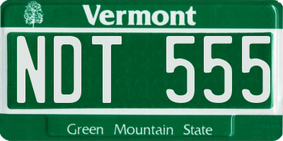 VT license plate NDT555