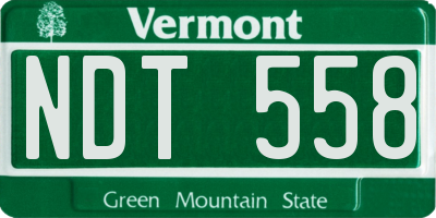 VT license plate NDT558