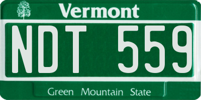 VT license plate NDT559