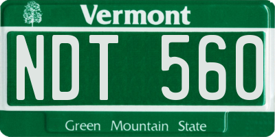 VT license plate NDT560