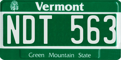 VT license plate NDT563