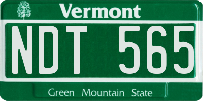 VT license plate NDT565