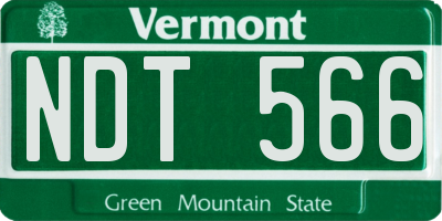 VT license plate NDT566