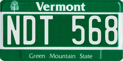 VT license plate NDT568