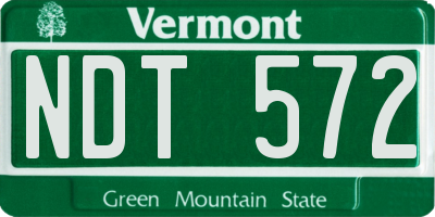 VT license plate NDT572