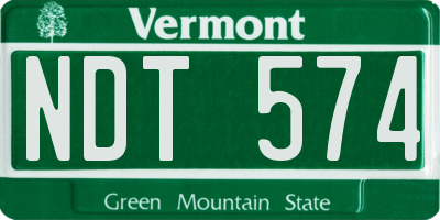 VT license plate NDT574