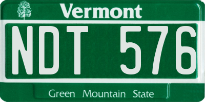 VT license plate NDT576