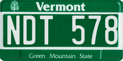 VT license plate NDT578