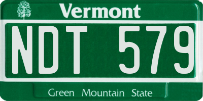 VT license plate NDT579