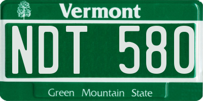 VT license plate NDT580