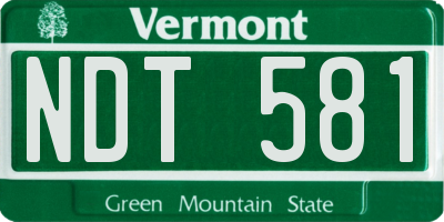 VT license plate NDT581
