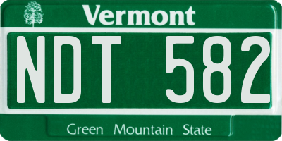 VT license plate NDT582