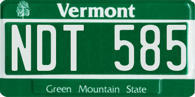 VT license plate NDT585