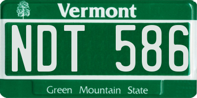 VT license plate NDT586