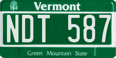 VT license plate NDT587