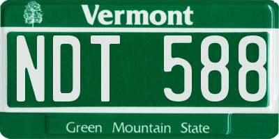 VT license plate NDT588