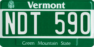 VT license plate NDT590
