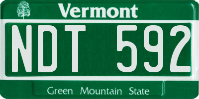 VT license plate NDT592