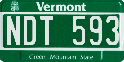 VT license plate NDT593