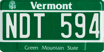 VT license plate NDT594