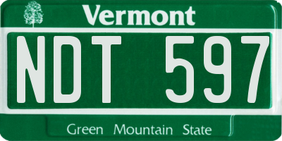 VT license plate NDT597
