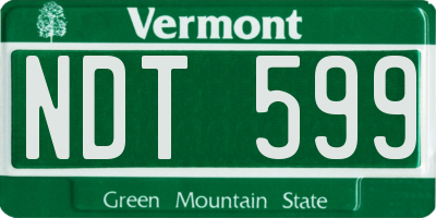 VT license plate NDT599