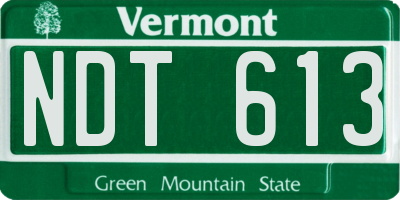 VT license plate NDT613