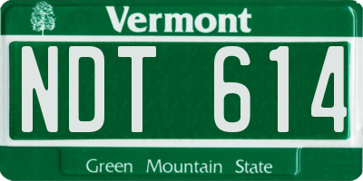 VT license plate NDT614