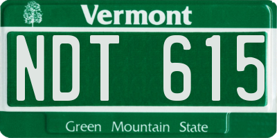 VT license plate NDT615
