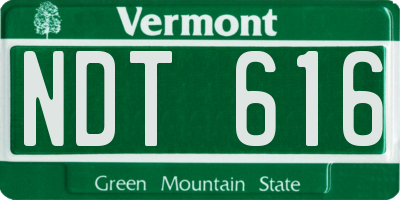 VT license plate NDT616