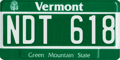 VT license plate NDT618