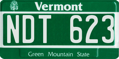VT license plate NDT623