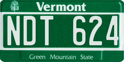 VT license plate NDT624