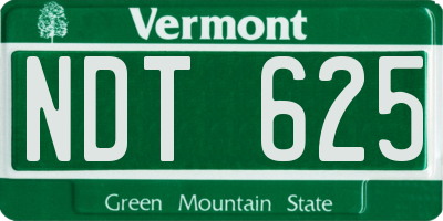 VT license plate NDT625