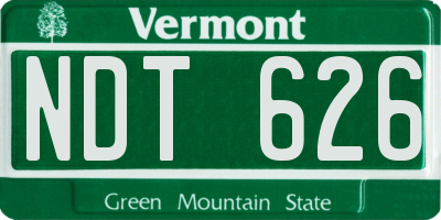 VT license plate NDT626