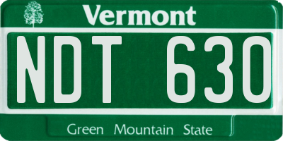 VT license plate NDT630